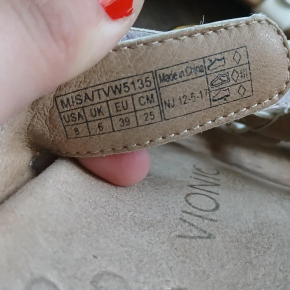 Vionic White Patent Leather Misa slide sandals adjustable straps Size 8 - Picture 5 of 6